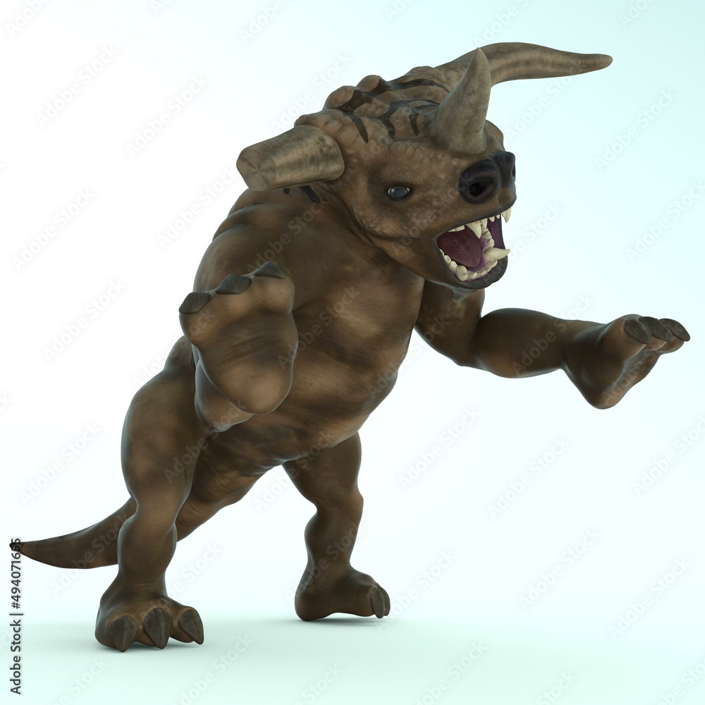 3d-illustration of an isolated alien bull 3d-illustration of an isolated alien bull