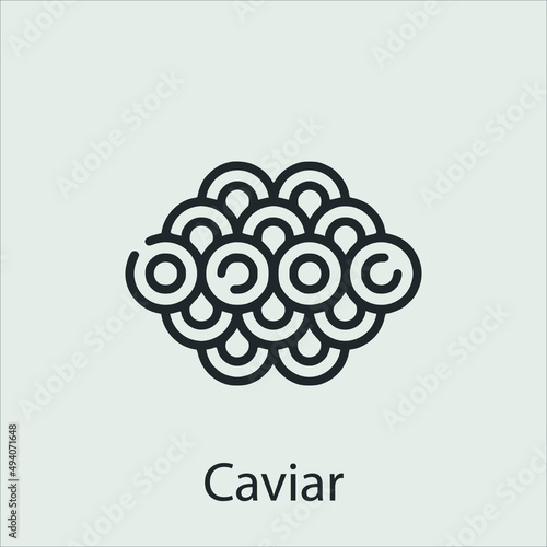 caviar icon vector icon.Editable stroke.linear style sign for use web design and mobile apps,logo.Symbol illustration.Pixel vector graphics - Vector