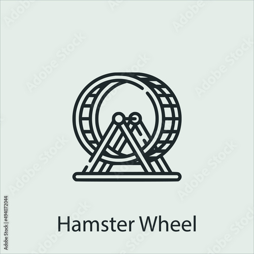 hamster wheel icon vector icon.Editable stroke.linear style sign for use web design and mobile apps,logo.Symbol illustration.Pixel vector graphics - Vector