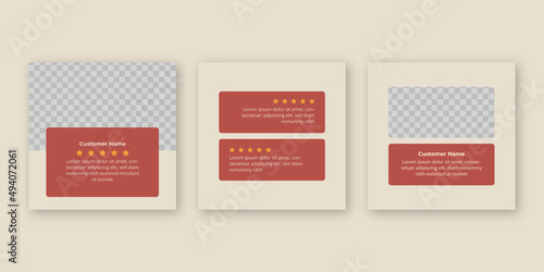 Customer feedback review or testimonial social media post template