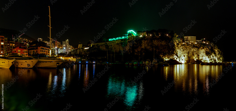 Monaco Jachthafen - Monte Carlo bei Nacht