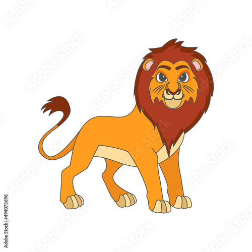 Fototapeta Naklejka Na Ścianę i Meble -  Isolated african lion animated animals jungle vector illustration