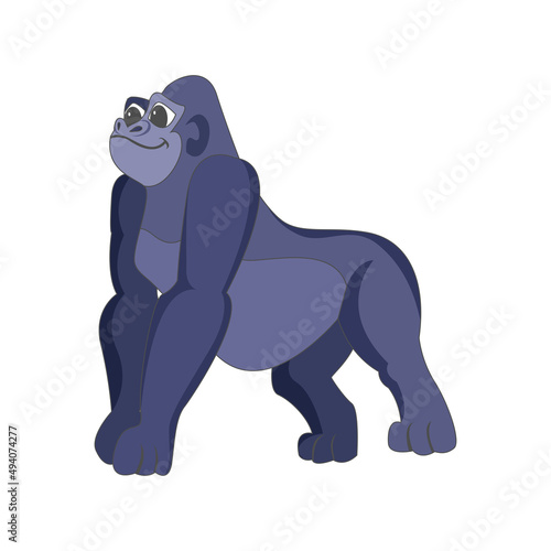 Isolated gorilla animated animals jungle vector illustration