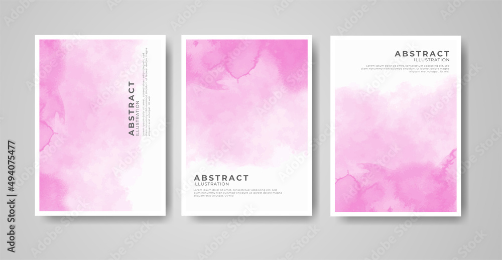 Set of bright colorful vector watercolor background. Abstract illustration
