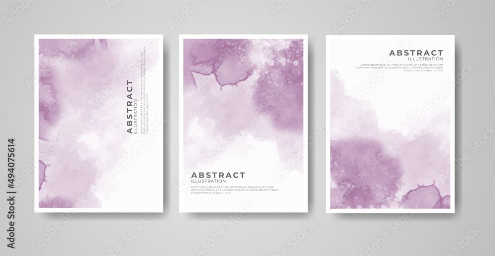 Set of bright colorful vector watercolor background. Abstract illustration