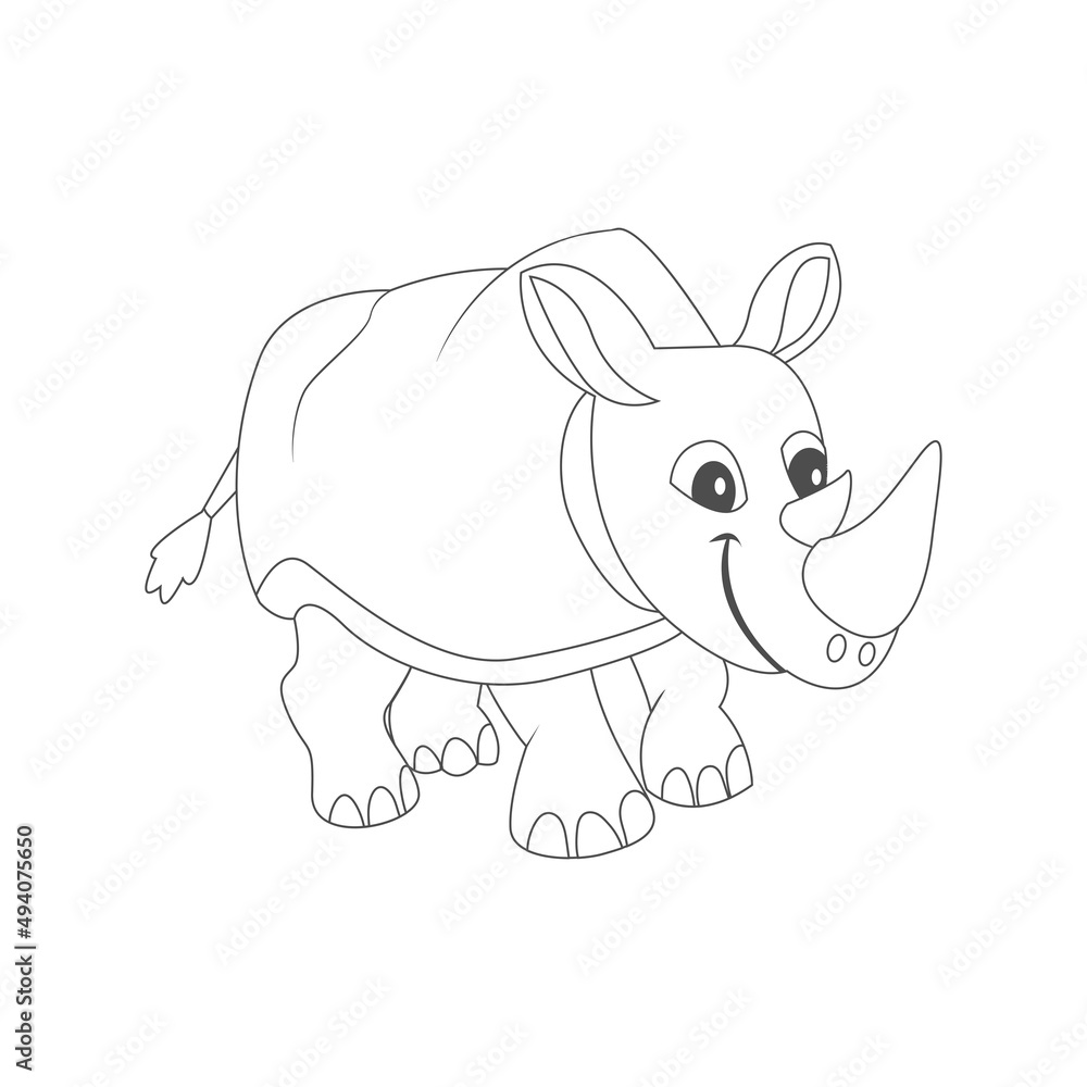 Isolated rhynoceros draw animated animals jungle vector illustration Isolated rhynoceros draw animated animals jungle vector illustration