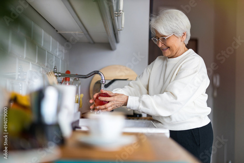 Shot of a senior woman in her kitchen

