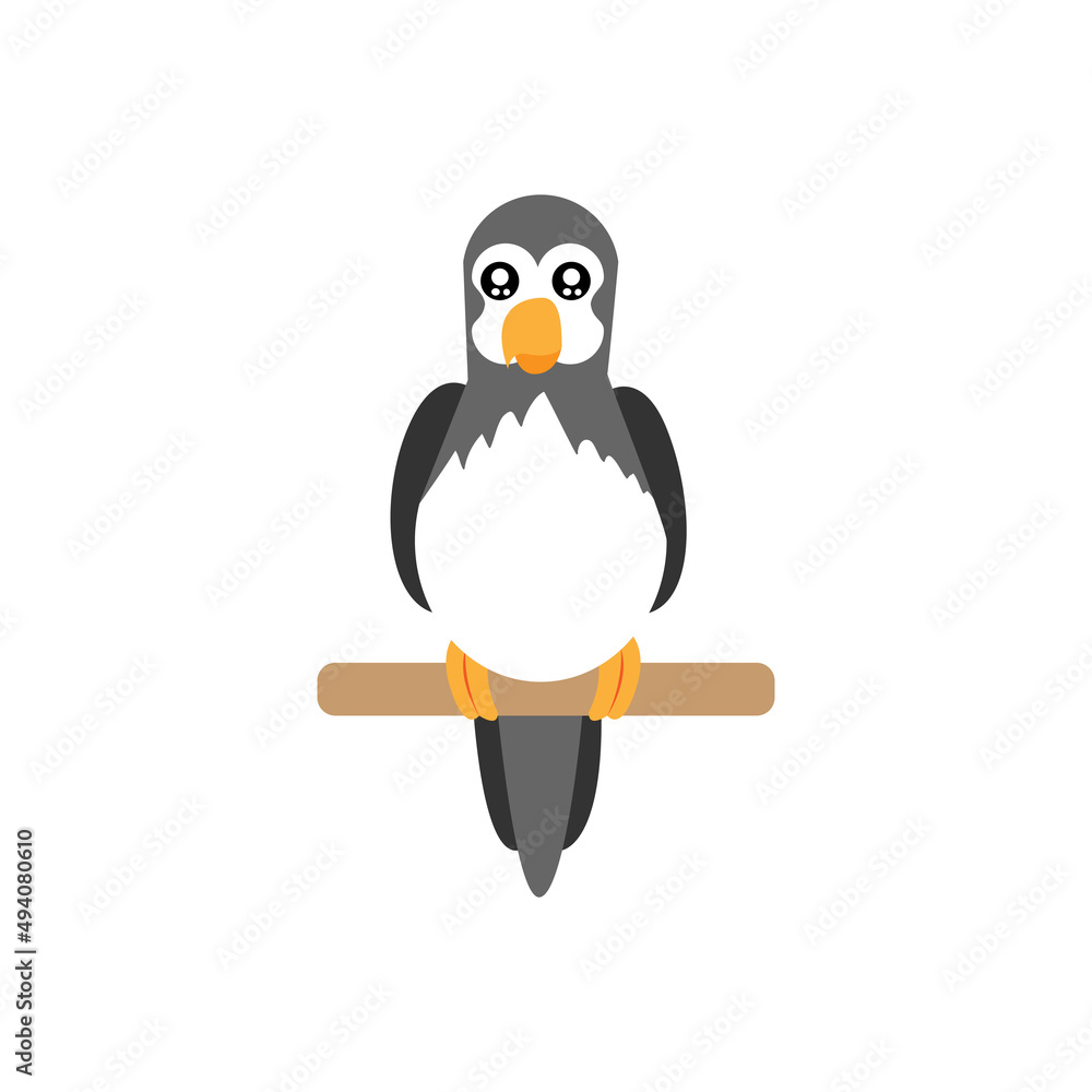 Fototapeta premium Isolated grey bird animal fly nature wild vector illustration