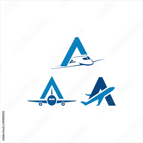Letter A for aviation vector template