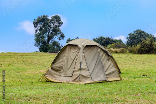 Tents at the campsite near ngorongoro crater. Ngorongoro conservation area, Tanzania photo