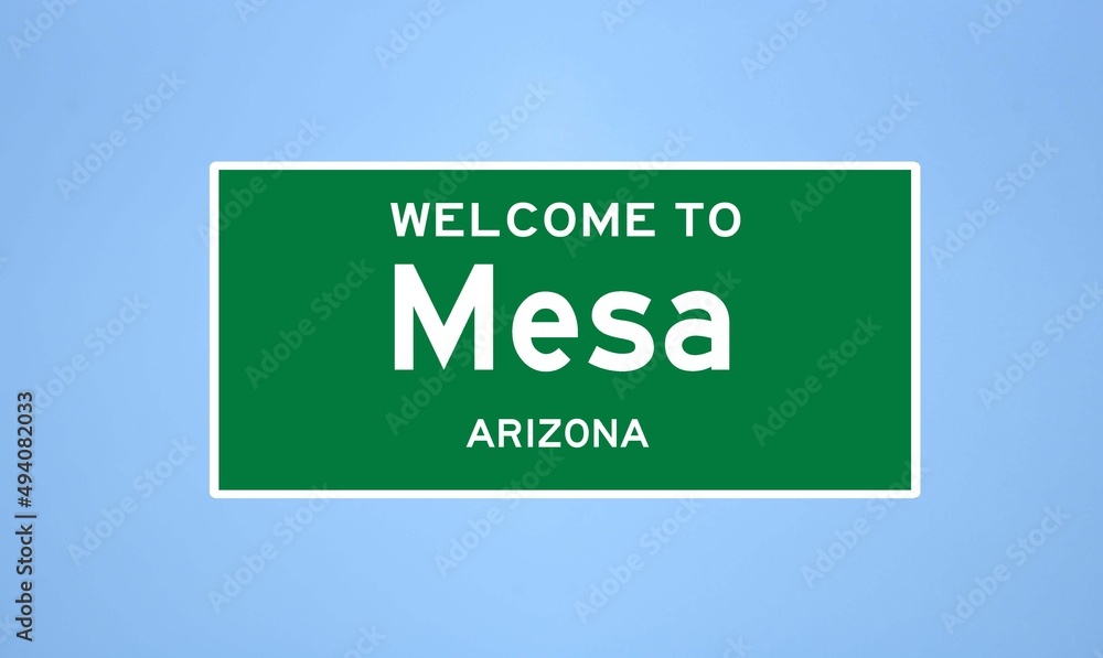 Mesa, Arizona city limit sign. Town sign from the USA. Mesa, Arizona city limit sign. Town sign from the USA.