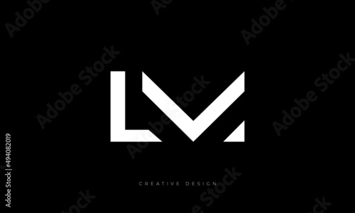 L M minimal letter creative design concept