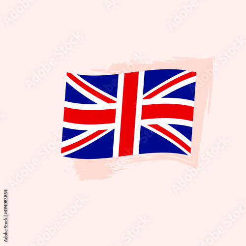 Great Britain Country Flag. Vector Illustration of Travel Symbol.