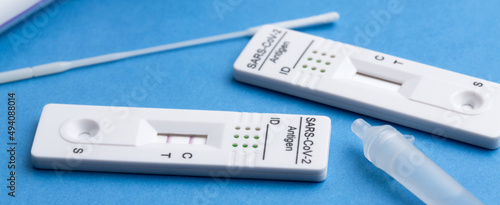 Positive test result by using rapid test device for COVID-19.