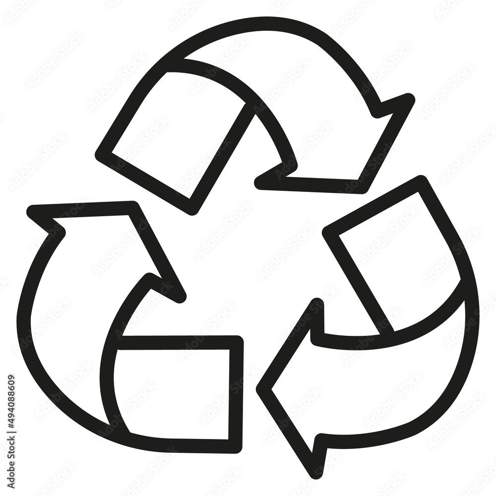Ikona recykling. Ekologia, grafika wektorowa. - obrazy, fototapety, plakaty 