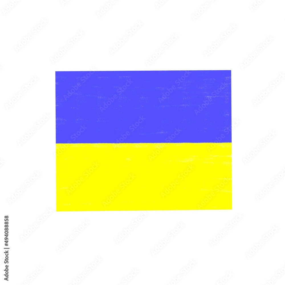 Ukrainian flag in yellow blue colours isolated on white background Ukrainian flag in yellow blue colours isolated on white background
