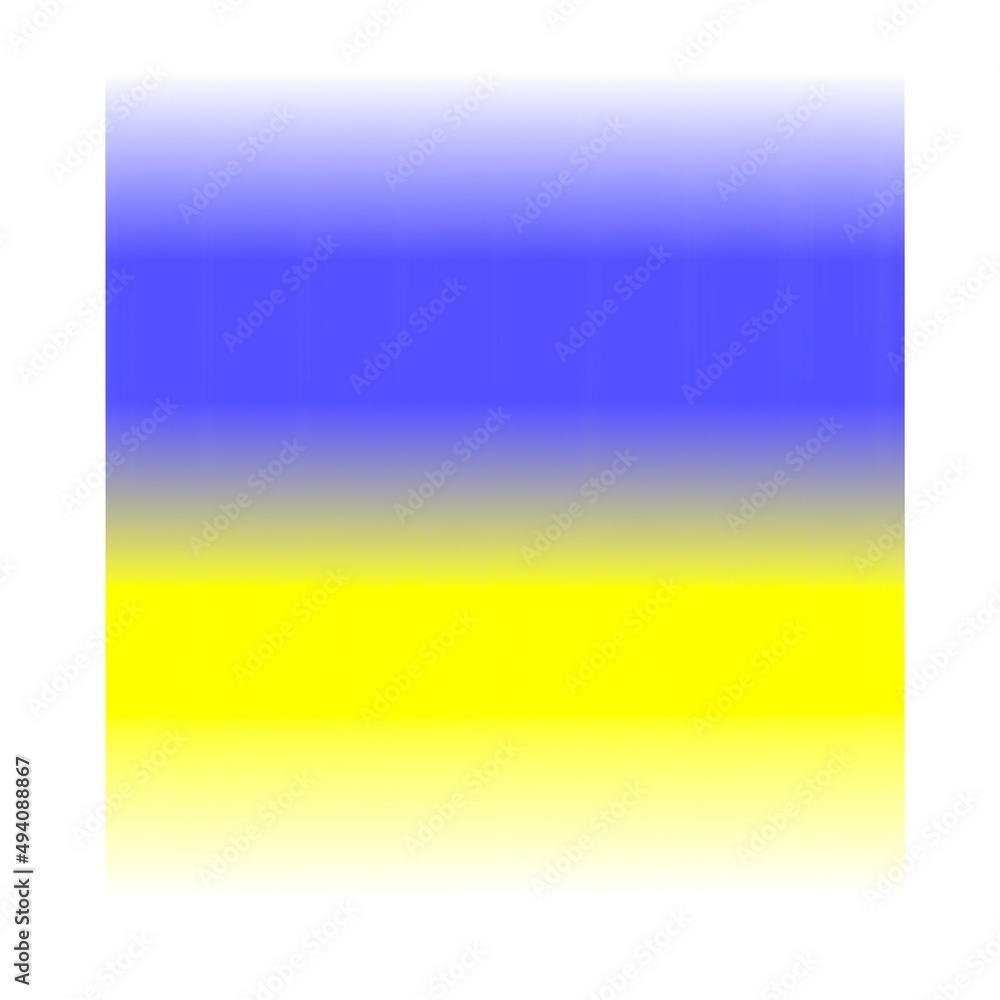 Ukrainian flag blurry in yellow blue colours isolated on white background 