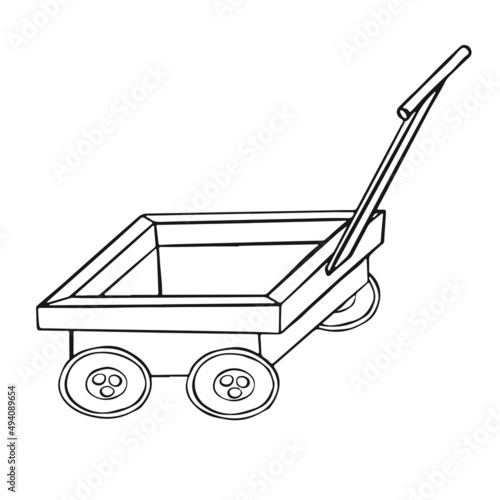 Line symbol cart dacha, suburban, construction