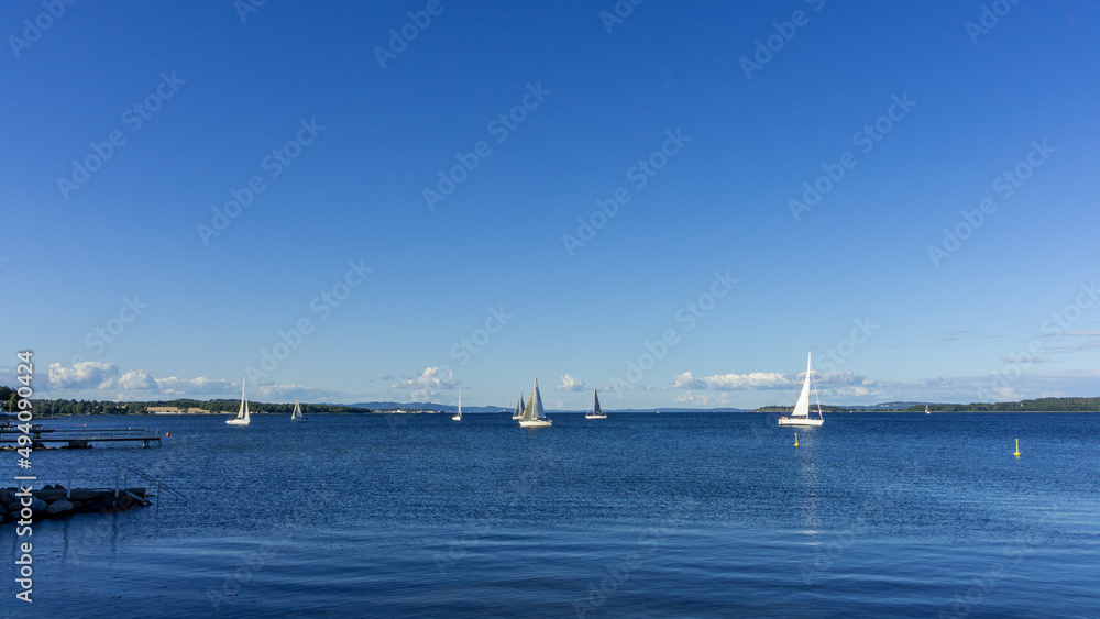 Sailboats in Oslo Fjord.
