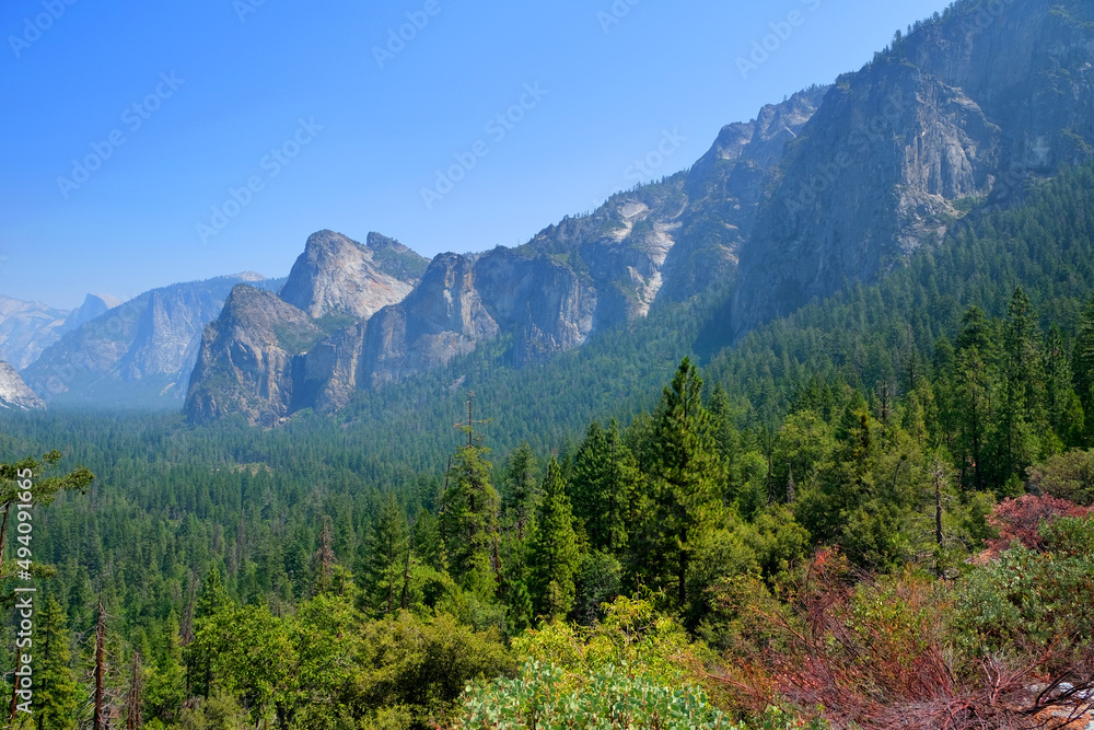 Fototapeta premium Views on hiking trail to Vernal fall.