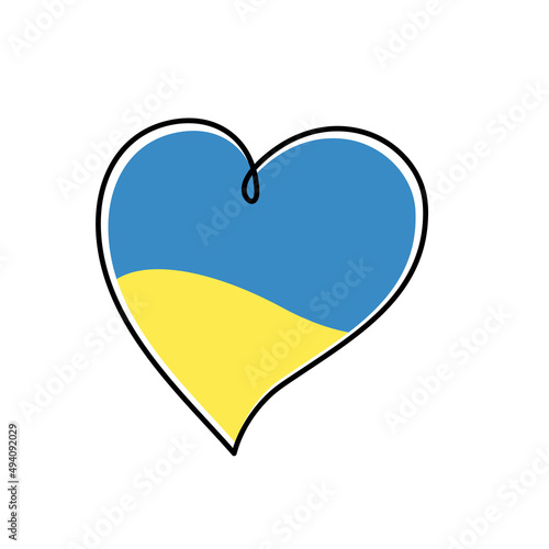 Pray for Ukraine sign. Heart icon with colors of Ukrainian flag. Vector isolated on white Free Download Pray for Ukraine sign. Heart icon with colors of Ukrainian flag. Vector isolated on white - GFXLoad