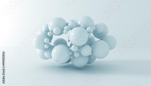 Fototapeta Naklejka Na Ścianę i Meble -  white spheres isolated on white background. 3d render