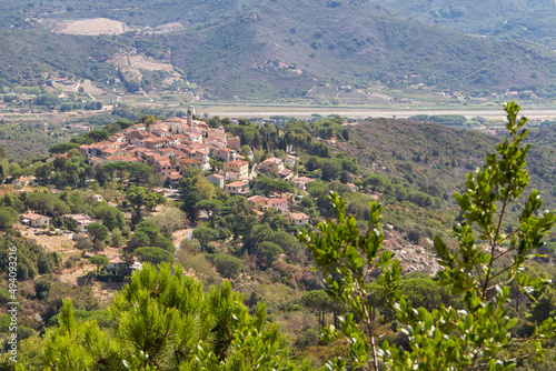 Landscape view with the village Sant'Ilario in Campo at the island of Elba © Photofex