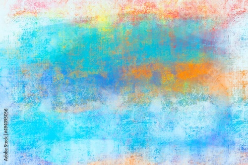 Freedom style hand drawing doodle colorful abstract illustration background can use for modern art, personal, business card design, wallpaper. Paint from my imagination. Kids painted. Pastel