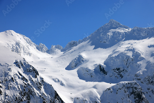 Winter landscape in the Transylvanian Alps - Fagaras Mountains  Romania  Europe