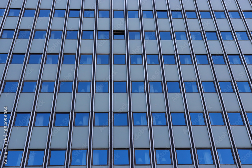 multi-storey modern building with many windows in Copenhagen. High quality photo multi-storey modern building with many windows in Copenhagen. High quality photo