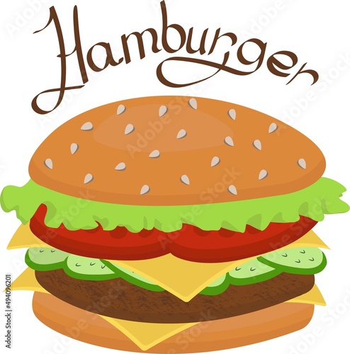 Illustration of a hamburger  fast food
