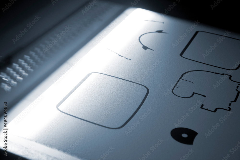 Industrial professional powder 3D printer printing process. Multi Jet