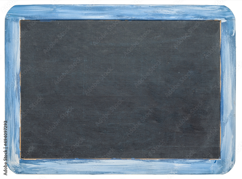 Fototapeta premium blank retro slate blackboard with painted wooden frame isolated on white
