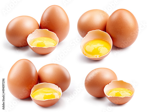 Egg set isolated on white background