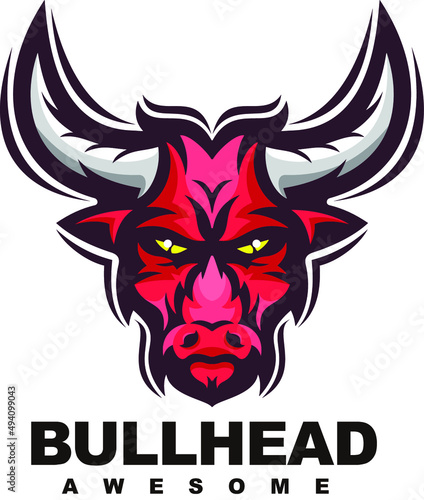Bull Head Mascot logo