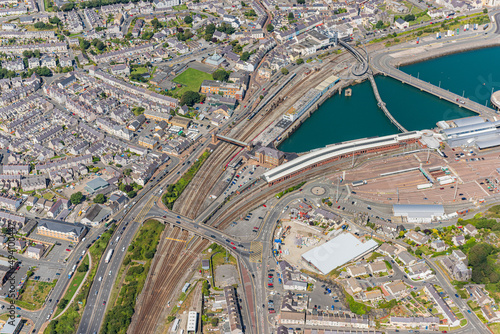 Aerial Views of the port of Holyhead  Anglesey  North Wales