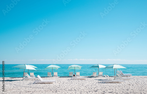 Miami Beach Blue Umbrellas (ID: 494100499)