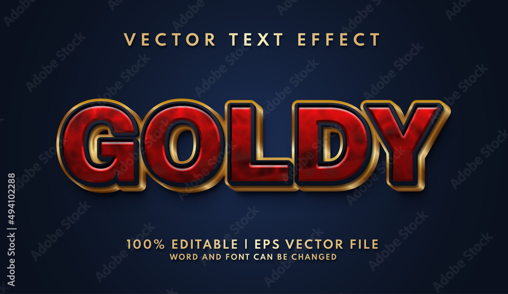Goldy and textured editable text effect