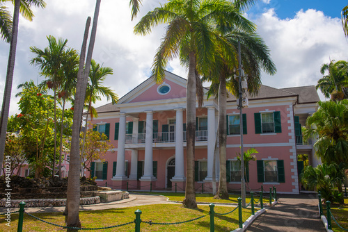The Supreme Court of The Bahamas on Bank Line in historic downtown Nassau, New Providence Island, Bahamas. 