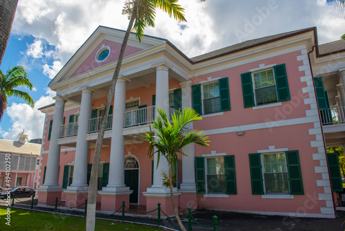 The Supreme Court of The Bahamas on Bank Line in historic downtown Nassau, New Providence Island, Bahamas. 
