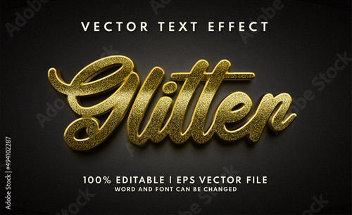 Gold and realistic glitter editable text effect