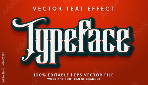 Typeface editable text style effect