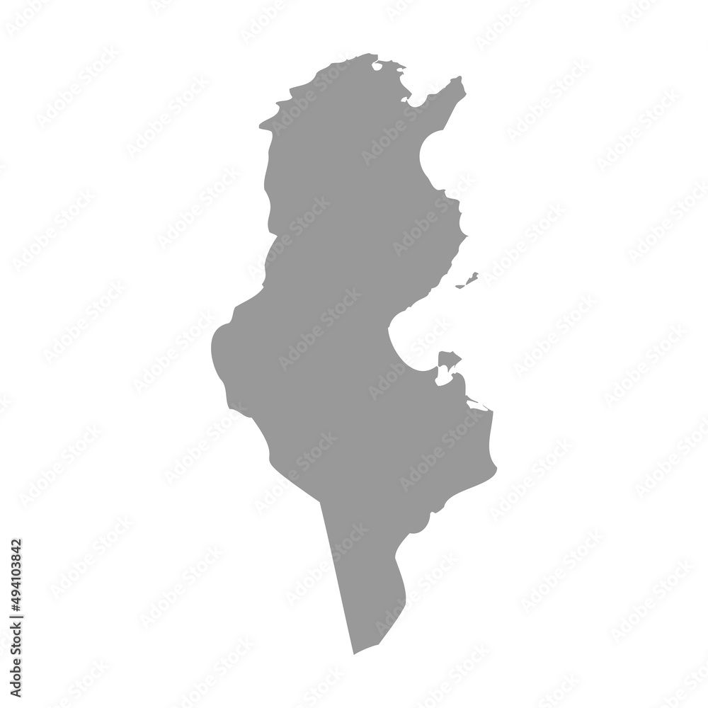 Tunisia vector country map silhouette Tunisia vector country map silhouette