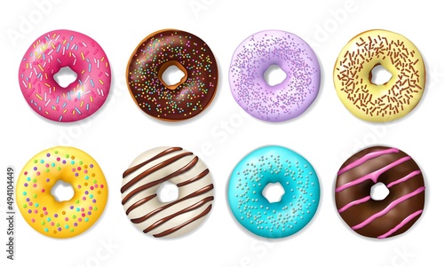 Fotografija Realistic donut cake icon
