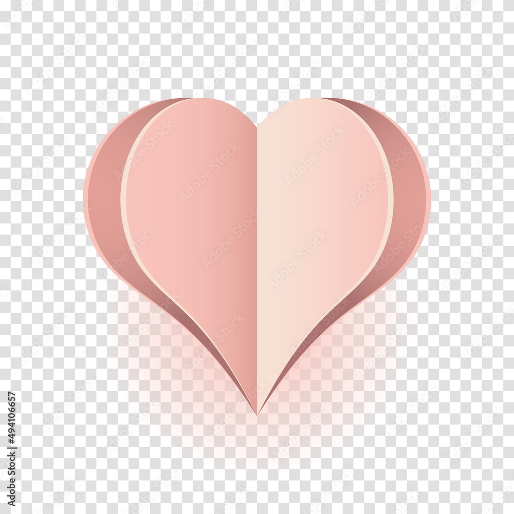 Paper heart design. Vector symbol of love in shape of heart for Happy Women's, Mothers day, birthday greeting card design. Vector illustration Paper heart design. Vector symbol of love in shape of heart for Happy Women's, Mothers day, birthday greeting card design. Vector illustration