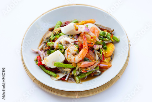Thai spicy salad with seafood