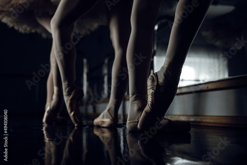ballet dancers in class legs feet mirror floor shoes