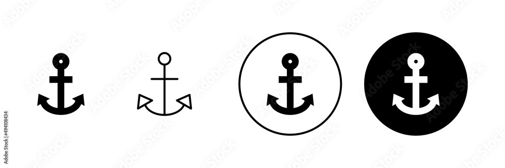Anchor icons set. Anchor sign and symbol. Anchor marine icon. Anchor icons set. Anchor sign and symbol. Anchor marine icon.
