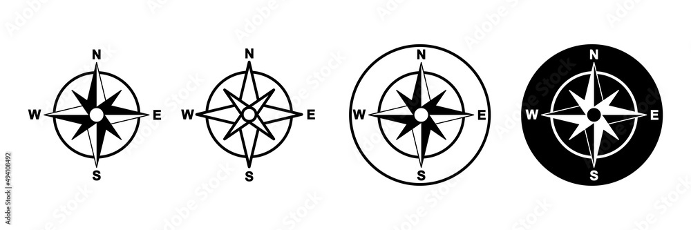Compass icons set. arrow compass icon sign and symbol Compass icons set. arrow compass icon sign and symbol