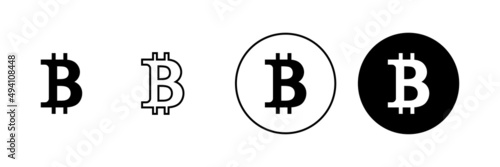 Bitcoin icons set. bitcoin sign and symbol. payment symbol. cryptocurrency logo